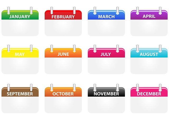 calendario mensile per revisione progressi